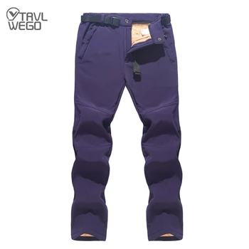 

TRVLWEGO Men Women Winter Fleece Softshell Warm Hiking Pants Outdoor Sports Thick Keep Warm Trekking Camping Sk Trousers AD006