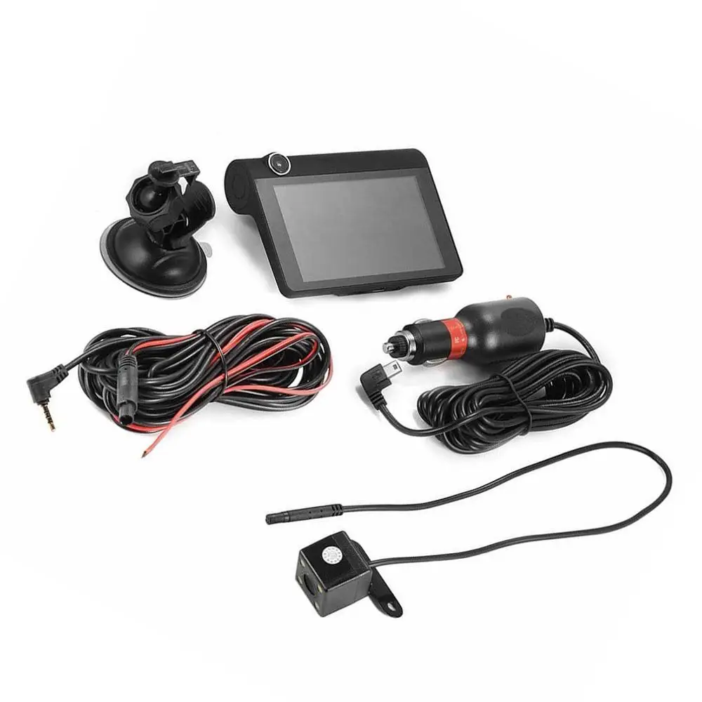 Cena 4 Cal podwójny obiektyw Hd 1080P wideorejestrator samochodowy kamera do rejestracji wideo widok z tyłu kamera wideo czujnik G wideo o wysokiej rozdzielczości