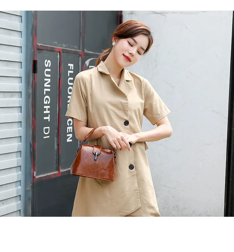 Doctoc Bag Women Leather Handbag 2019 Ladies Small Tote Purse Vintage Crossbody bag for Girls Padlock Messengers Black Brown RED (14)
