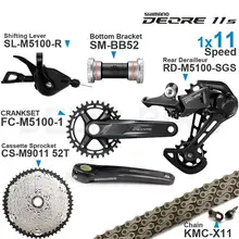 SHIMANO DEORE M5100 11Speed Groupset Shifter Rear Derailleur CRANKSET Bottom and Bracket Cassette 11-50T KMC X11 Chain Original