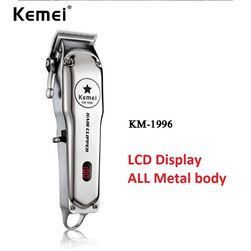

Kemei KM-1996 All-metal Professional Hair Clipper Electric Cordless Hair Trimmer for Men Hair Cutter Hair Cutting Machine Barber