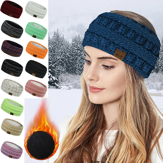 Cheap Women's Knit Hairband Knot Crochet Winter Ear Warmer Twist Wool  Headbands Turban Headwear Head Wrap Bandage Hair Accessories