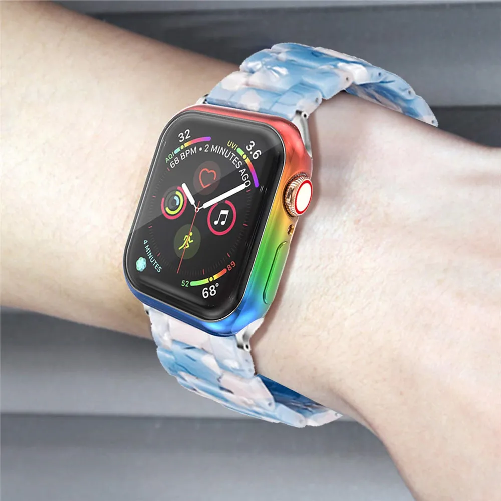 Мягкий чехол с градиентом для Apple Watch Series 5 4, чехол 40 мм, 44 мм, цветной ТПУ защитный чехол для экрана iWatch, бампер, аксессуары