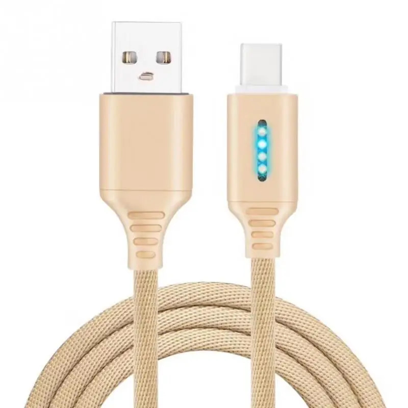1,5 м умный USB кабель для быстрой зарядки USB C-type Micro USB кабель зарядное устройство для Xiaomi huawei samsung type-C кабель для быстрой зарядки - Цвет: Gold