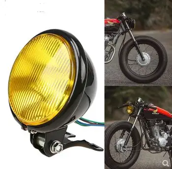 

Retro Aluminum Motorcycle Headlight 12V Black High/Low Beam Bulb For CG125 GN125 Harley Suzuki Cafe Racer