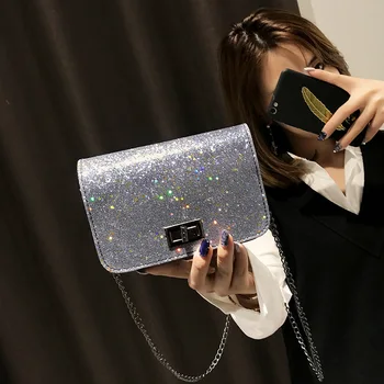 

Women's bag small bag 2020 new spring sequins shoulder fashion mini wind sequins back chain bag