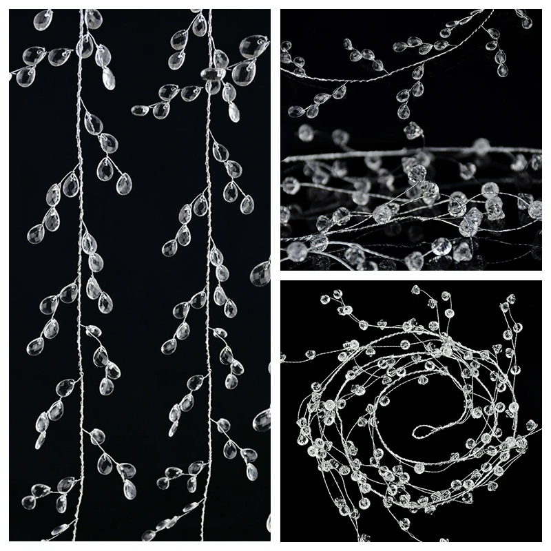 100cm Acrylic Crystal Beads Curtain Garland Wedding Decorations Party Supplies 
