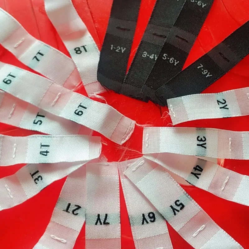 50PCS White clothing size label 1-2Y 3-4Y 5-6Y 7-9Y 2Y 3Y 4Y 5Y 6Y