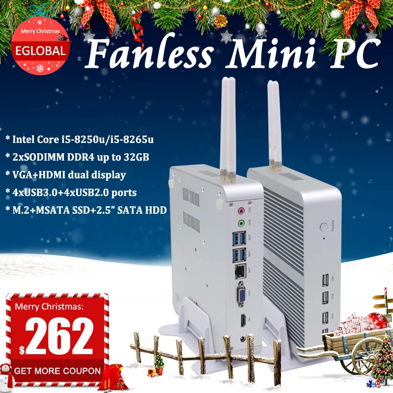Eglobal gaming desktop pc DDR4 Intel Core i5-8250U system unit computer VGA HD LAN 8USB mini pc