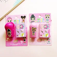 Мультяшная кукла степлер офисная прищепка канцелярские степлер скобы набор для детей девочка подарки для школы и офиса принадлежности