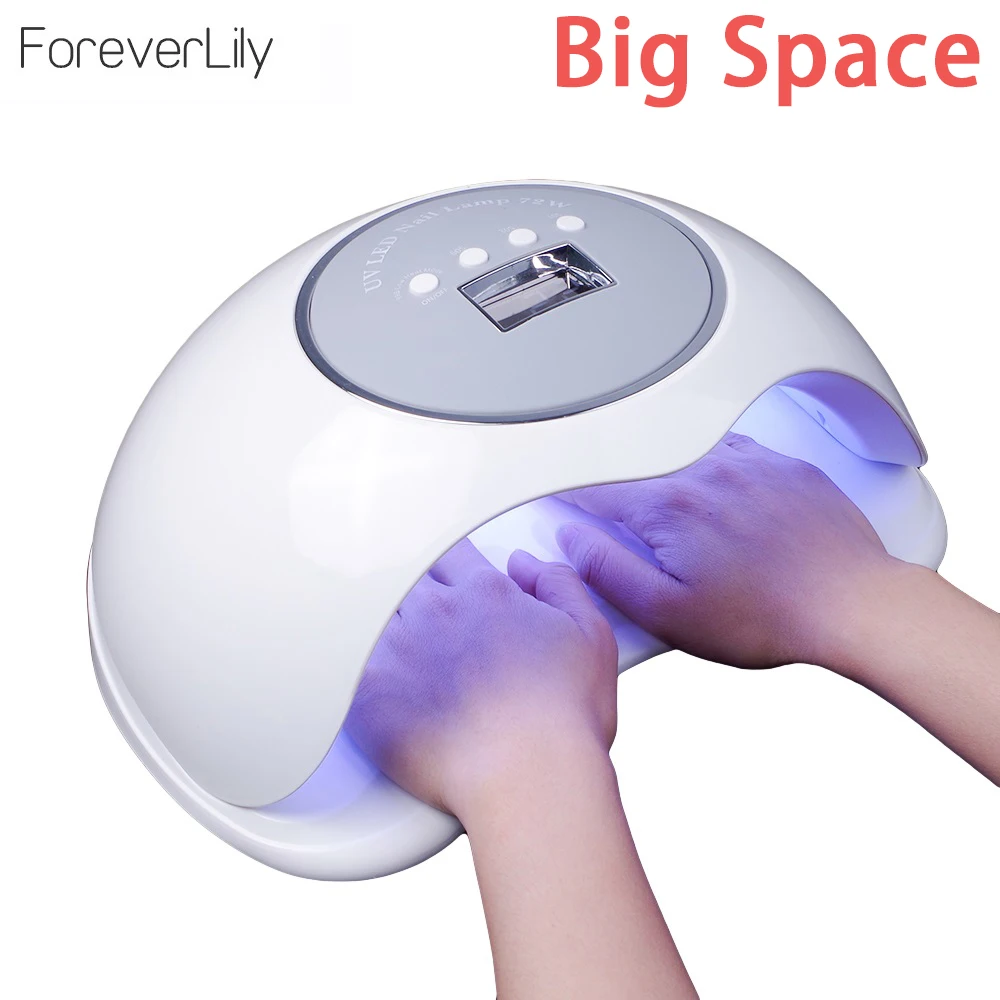 Foreverlily 2 ручной 72 Вт ледяная лампа для ногтей 10 S/30 S/60 S/99 S таймер УФ светодиодная лампа для сушки геля лампа для маникюра