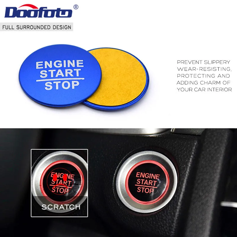 Doofoto автомобильный пусковой стоп двигатель Кнопка Крышка кольцо для Honda Civic Jazz CRV Dio NC750X Accord Mugen аксессуары для интерьера Стиль