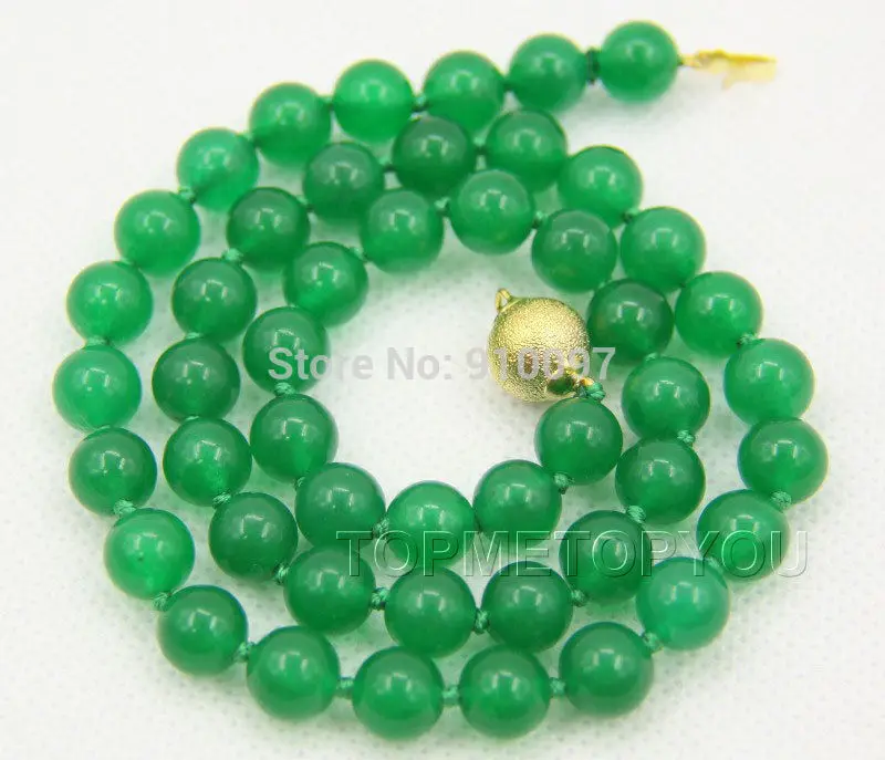 free HH##beautiful 10mm perfect round green jade necklace | Украшения и аксессуары