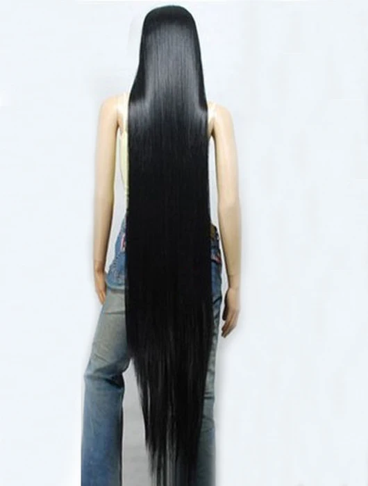 Cosplay&ware 80cm 100cm 120cm 150cm 200cm Black Long Straight Heat Resistant Hair Cosplay Costume Wig & Cap -Zentai shop online H3084474ea6ba469a946d85e90053c214e.jpg