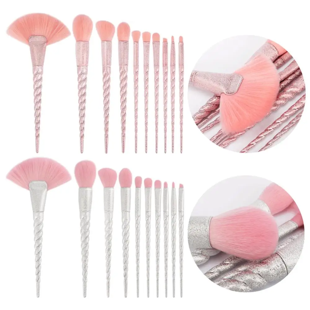 

10Pcs/set Professional Face Make Up Brush Set Foundation Powder Blush Eye Brow Brush Cute Pink Cosmetic Brushes Set