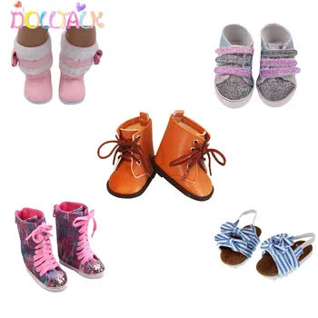 

18Inch Doll Beach Sandals For 43cm New Baby Reborn Toys For Girls Leisure Leather Mini Dolls Shoes For Our Generation Accesories
