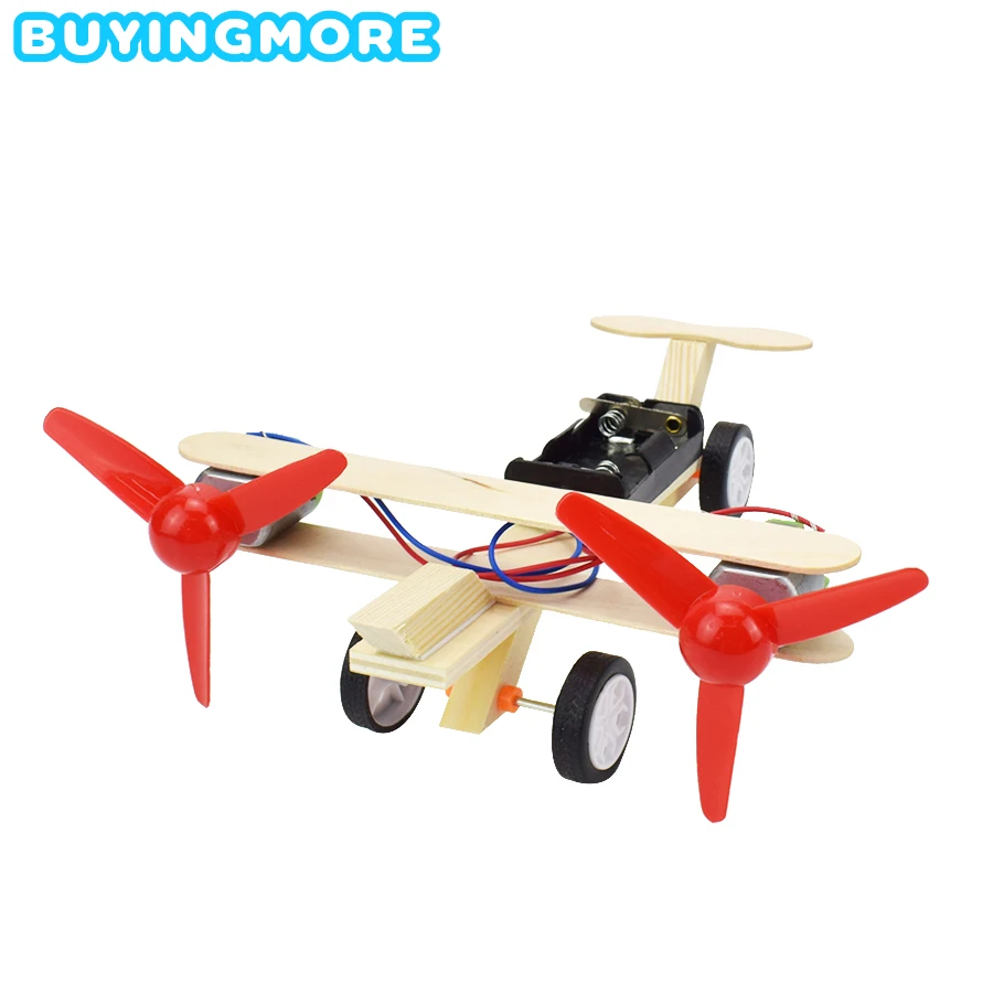 

Electric Double Propeller Glider DIY Model Kit Toys for Boys Science Children Creative Physics Toy Handmade Wood Plastic Model