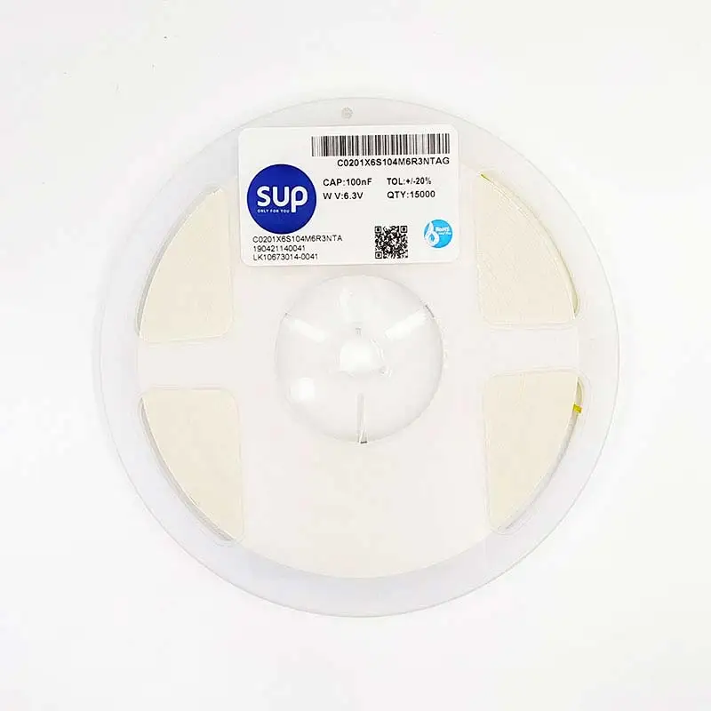 50PCS C0201X6S104M6R3NTAG Chip capacitor 0201 X6S 104M(100nF) 6.3V ±20% Thickness 0.3mm | Электроника