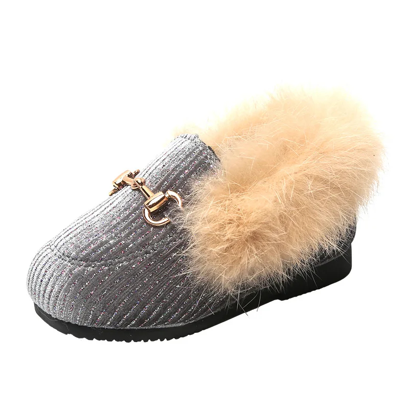 

Toddler Fashion Baby Girls Shoes Kids Winter First Walkers Prewalkers 0-24month Wool-Covered Warm Formal Dressed Shinning Flat