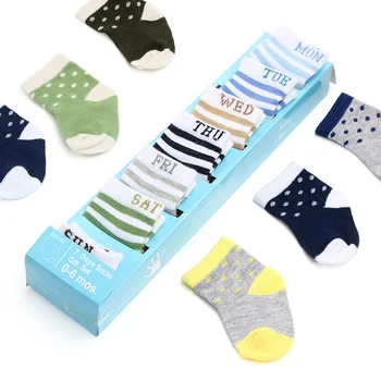 

6Pairs/lot Mon to Sat Infant Baby Socks Autumn Soft Baby Girls Socks Cotton Newborn Boy Socks Toddler Baby Clothes Accessories