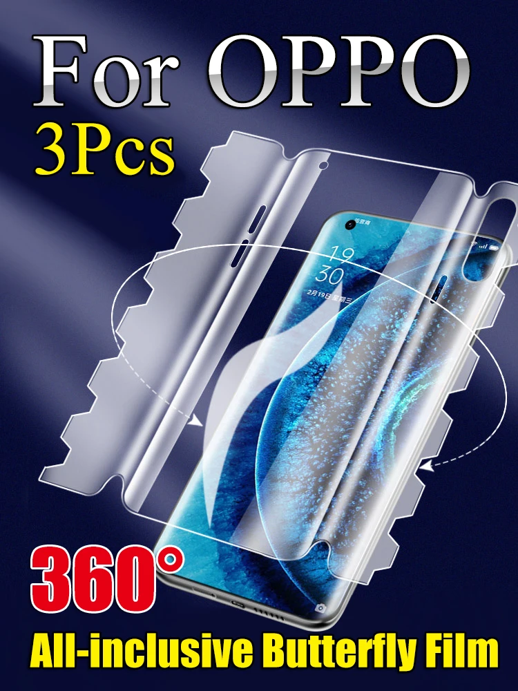 For OPPO Reno 6 Pro Butterfly Hydrogel Film Find X3Pro X2Pro Screen Protector 5Pro 4Pro 3Pro Quantum All Front Back Camera Edge | Мобильные