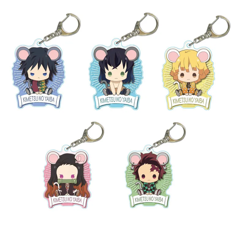 

2019 Anime Demon Slayer Kimetsu No Yaiba Figure Kamado Tanjirou Kamado Nezuko Hashibira Inosuke Keychain Pendant Toys Juguetes