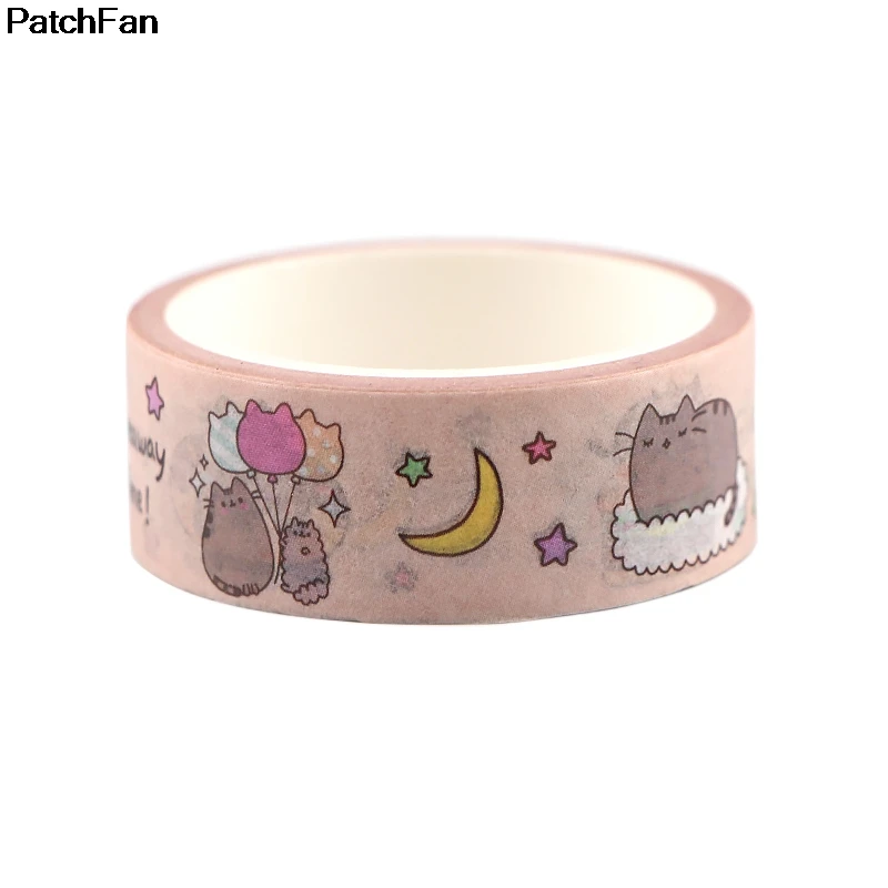 Patchfan милый кот Забавный DIY Скрапбукинг липкий клей Васи бумага маскирующая лента печатные узоры наклейки A2594