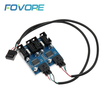 

USB 9 pin motherboard 9 pin USB header male PC Case Internal 9Pin 1 to 4 Splitter PCB Extender Adapter Cable
