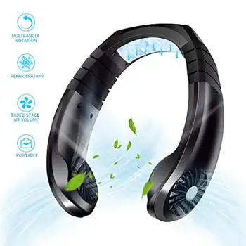 

Portable Lazy Sports Halter Fan Mini Hanging Neck Fan USB Rechargeable Cover Halter Sports Fan Air Cooler Outdoor