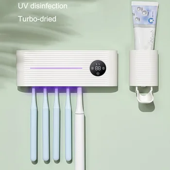 

UV Light Toothbrush Sterilizer Holder Inhibit Bacterial Toothbrush Antibacterial Box Wall Mount Toothbrush Holder