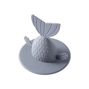

Shower Floor Drain Cover Residue Sink Strainer Deodorant Kitchen Bathroom Sewer Anti Clogging Water Basin Fish Tail Shaped TPR