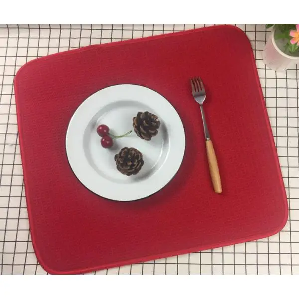 Microfiber Dish Drying Mat for Kitchen Counter Absorbent Drying Pad Dish Drainer Mat, Dining Table Mats, 8 Colors Optional