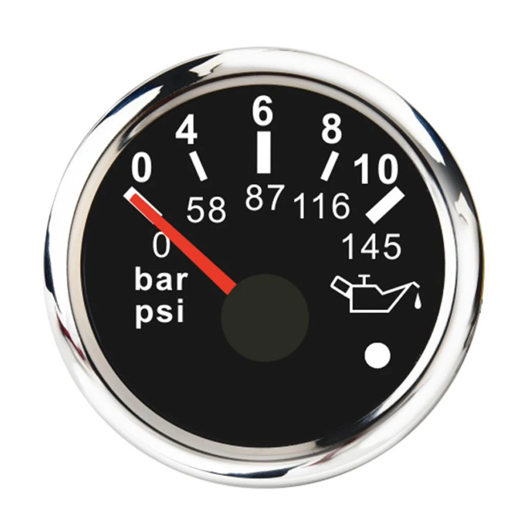 MagiDeal " измеритель давления масла 0~ 10Bar 0~ 145PSI для морской лодки черный