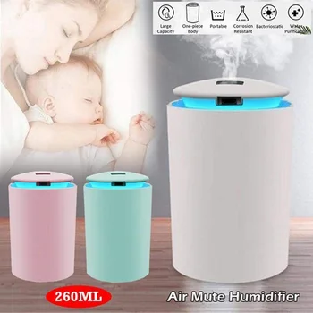 

260mL Portable USB Humidifier Car Home Air Purifier Cooling Mist Maker Essential Oil Diffuser Diffuser with Night Lam