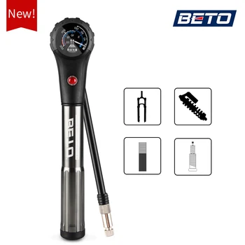 Beto Combo pompe per biciclette per pneumatici Shock forcella tubo pompa per bici manometro ad alta pressione strada Mtb ciclismo gonfiatore ad aria pompa per bicicletta a mano