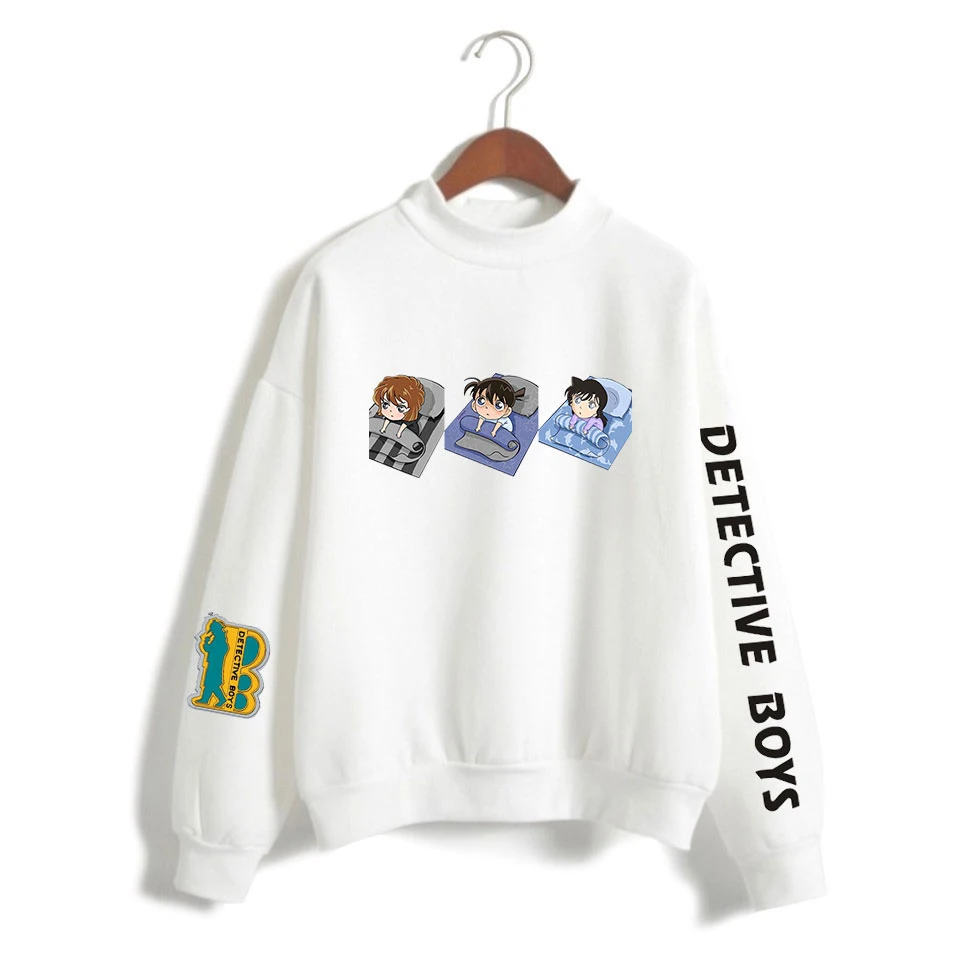 

Anime Detective Conan Shirt Women High Collar Sweatshirt Fashion Trend Style Hoodie Material Comfortable girl white Tracksuit