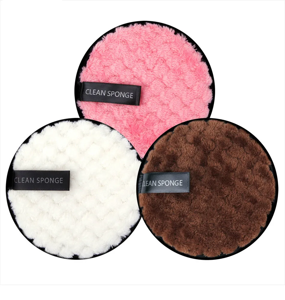 

12cm 1/3Pcs Makeup Remover Pads Microfiber Reusable Face Towel Make-up Wipes Cloth Washable Cotton Pads Skin Care Cleansing Puff