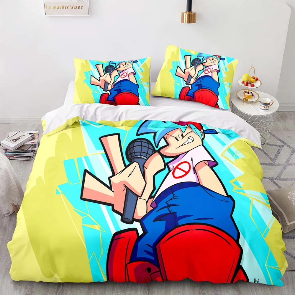 Friday Night Funkin Bedding Set Single Twin Full Queen King Size Kawaii Bed Set Aldult Kid Bedroom Duvetcover Sets 3D Print 018 