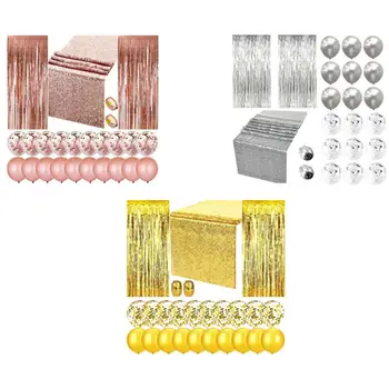 

12'' Latex Curtain Confetti Foil Balloons Sequins Tablecloth for Birthday Party Decoration Baby Shower