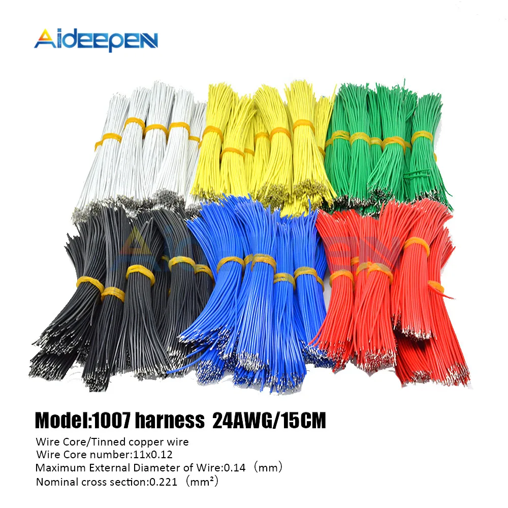 100 шт. UL1007 24AWG соединительный кабель комплект проводов 8 см ...