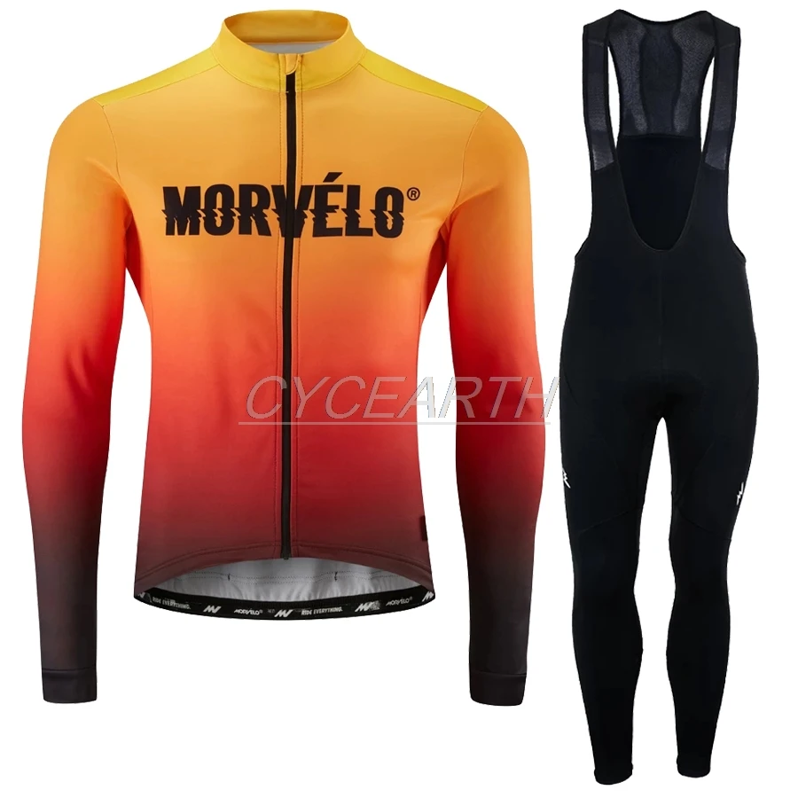 Morvelo, осенняя одежда для велоспорта, с длинным рукавом, Pro Team, дышащие топы, майки для велоспорта, Майо для велоспорта, Ropa Ciclismo, 9D pad - Цвет: 4
