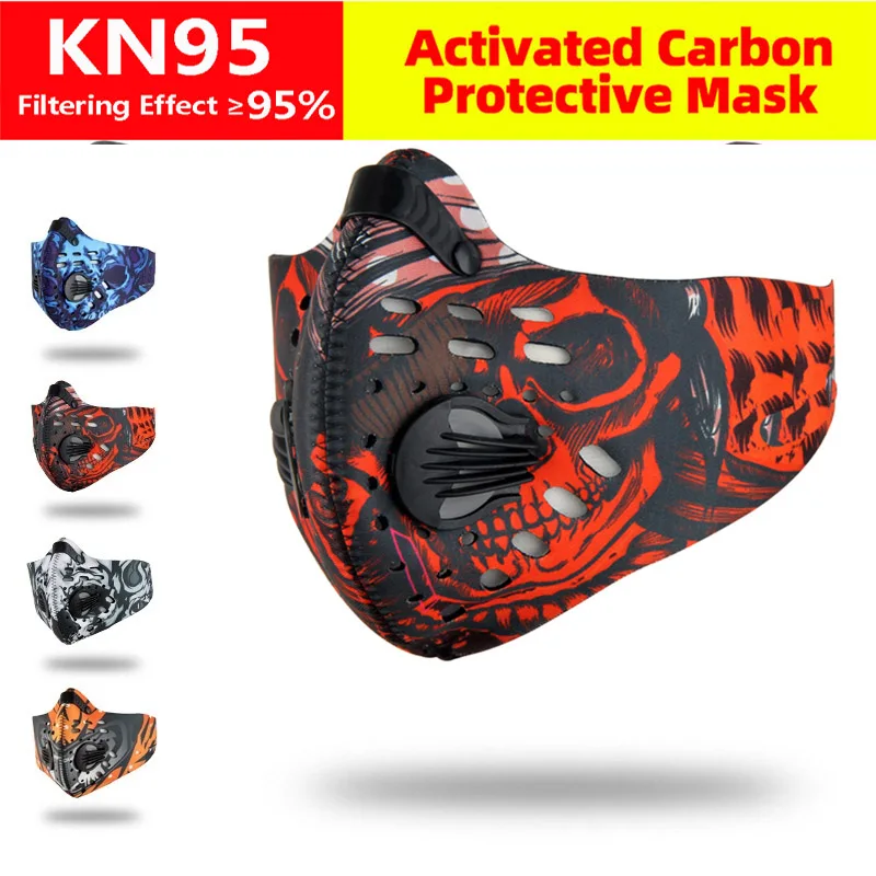 

2020 Men/Women Activated Carbon Dust-proof Cycling Face Mask Anti-Pollution Bicycle Bike Outdoor Training mask Half face shield