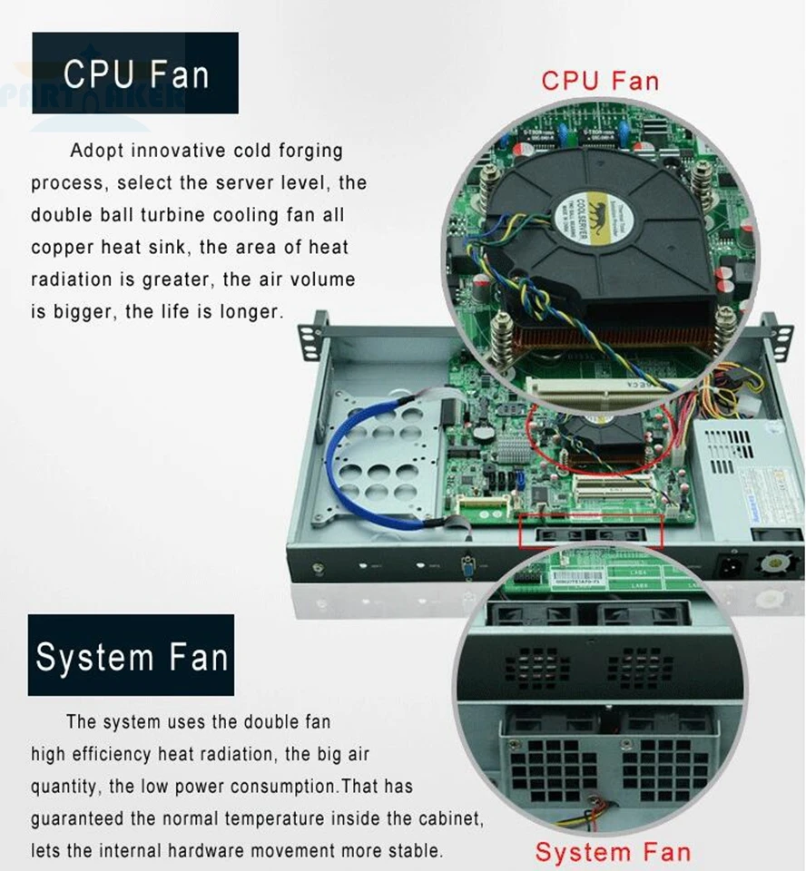 Причастником F7 Intel LGA1155 Intel Core i7 3770 Proecssor 1U 6 Ethernet сетевой сервер брандмауэр