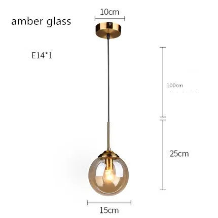 amber A Современный подвесной светильник, стеклянный подвесной светильник для кухни, столовой, винтажный подвесной светильник, светильник для дома, светильник ing - Цвет корпуса: amber A