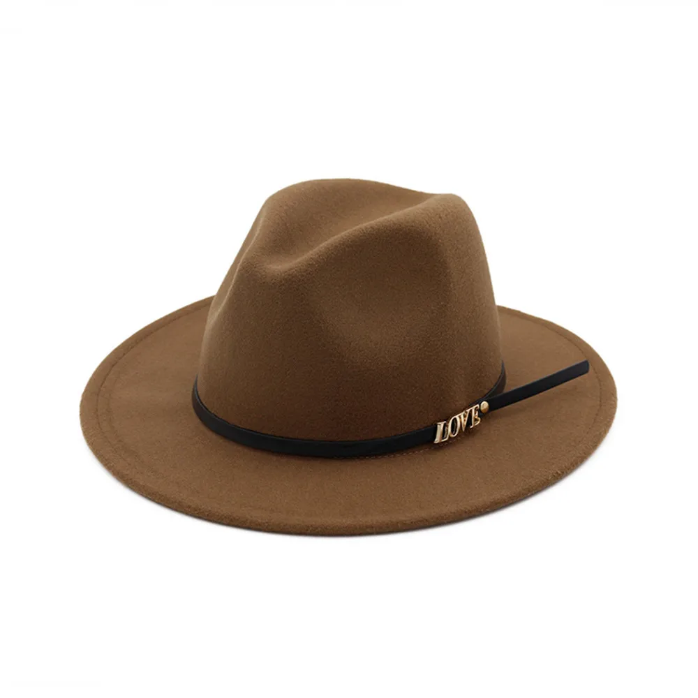 Женская и Мужская шерстяная шляпа Fedora широкая шляпа джентльмен шляпа элегантная женская шапка на осень зиму