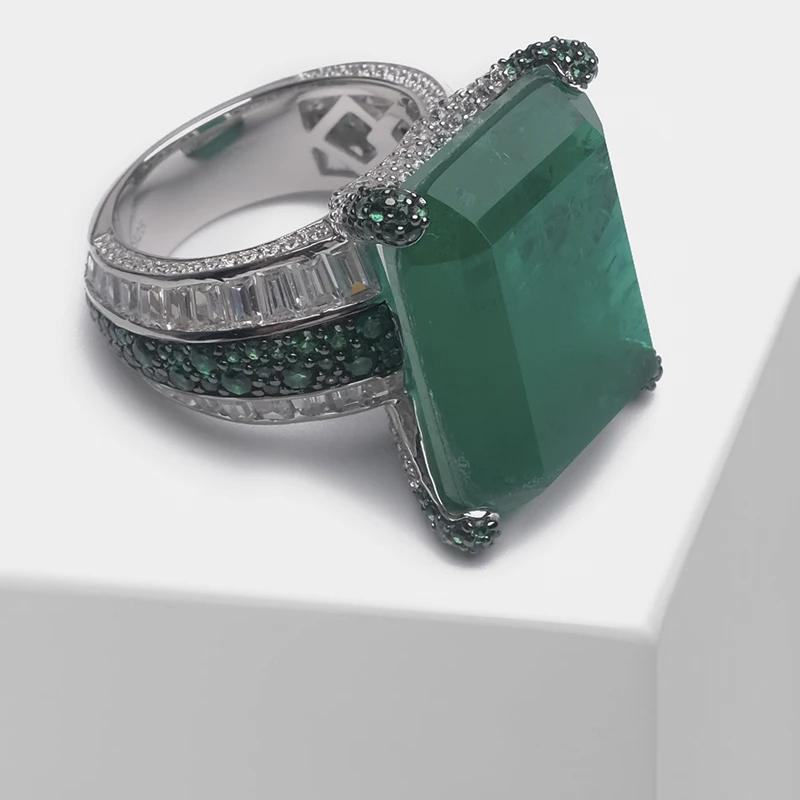 

Local focal Fashion 925 Silver simple rectangle design ring