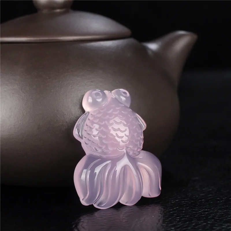 Ювелирные изделия ледяной агат нефрит халцедон r Peaceful Deduction Lucky Little fish кулон