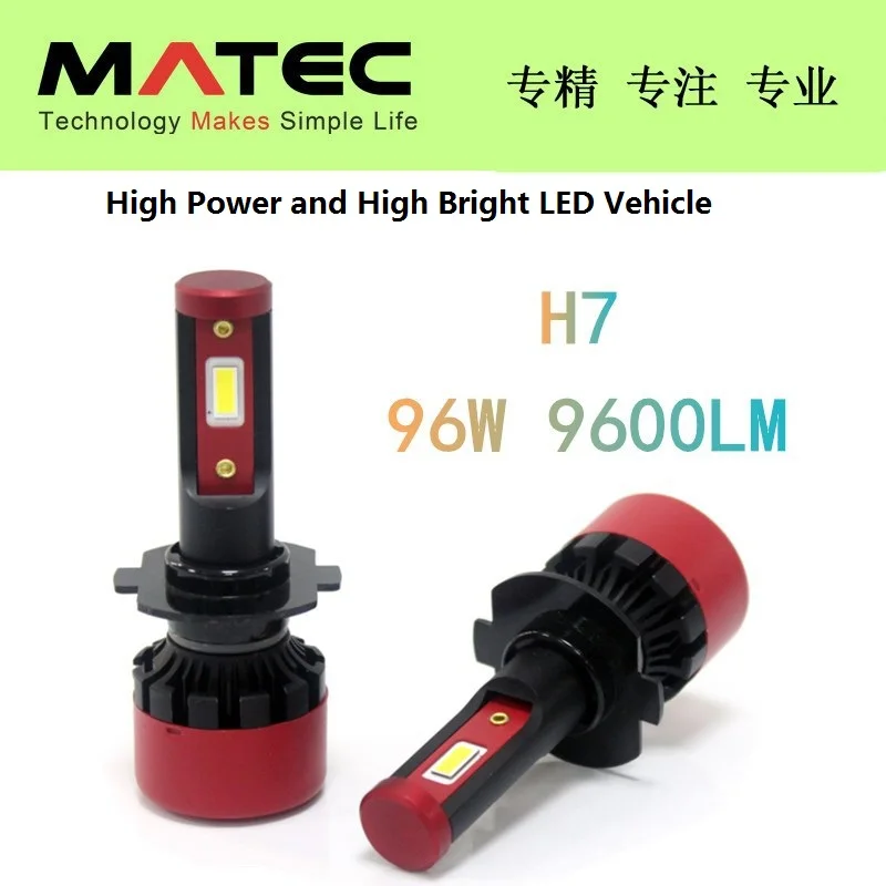 

2 PCS 9600LM 96W LED headlamp H7 H11 9006 Amazon E-commerce high-end style ultra-small size and ultra-high brightness