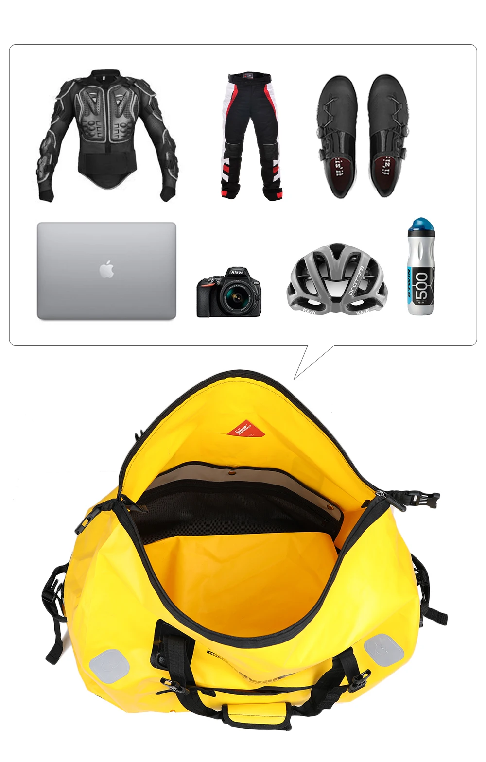 Rhinowalk 65L Cycling Motorcycle Trunk Bags Waterproof Rear Seat Bags Multi-functional Durable High Capacity Travel Luggage Bag (13)