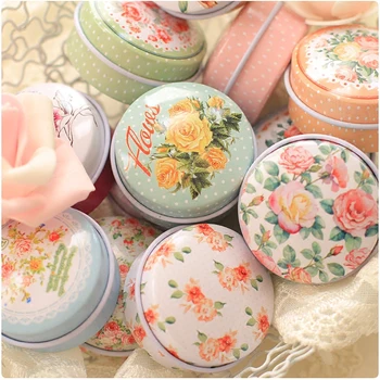 

24pcs Flowers Tea Caddy Receive Box Candy Storage Box Wedding Favor Tin Box Cable Organizer Container Household